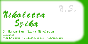 nikoletta szika business card